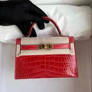 Hermès Kelly Mini II 2代 5L ultraviolet  Shiny Alligator Crocodile GHW-8790
