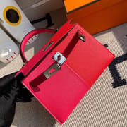 Hermes Kelly Mini Ⅱ 2代 19cm Epsom 5R Rose Shocking 荧光粉色 艳玫瑰色 金扣 全手工缝制蜜蜡线缝制-4696