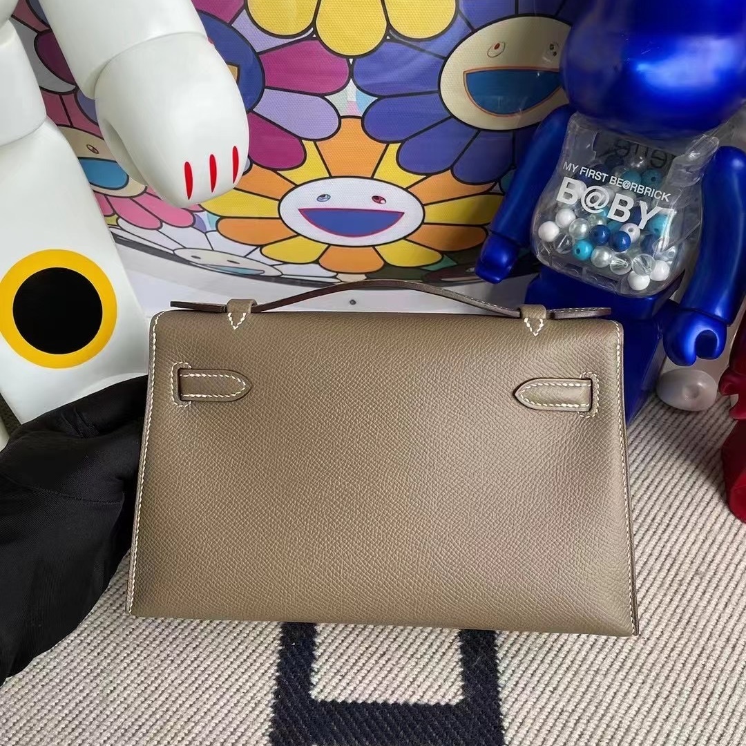 Hermes MiniKelly Pochette Epsom 18 Etoupe