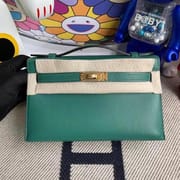 Hermes MiniKelly Pochette Swift 37 Gold-9488