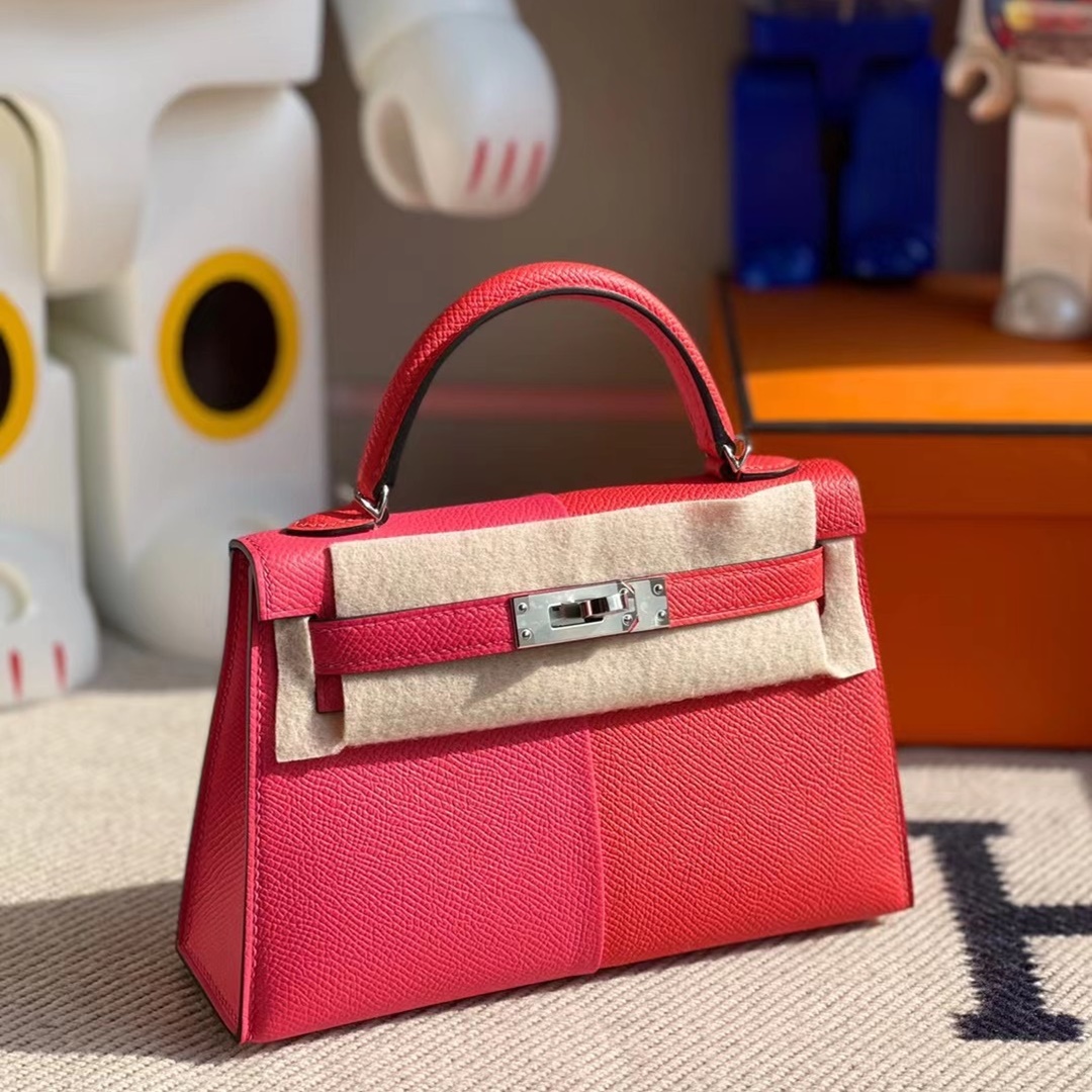Hermes Kelly Mini Ⅱ Epsom I6 Rose Extreme S3 Rose de coeur B3 Blue Zanzibar