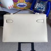 Hermes MiniKelly Pochette 5P pink Matte alligator crocodile-2492
