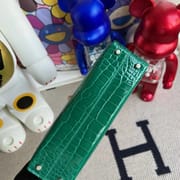 Hermès Kelly mini II Shiny Alligator Crocodile 7W Blue Izmir Gold hardware All hand sewing-0248-3907