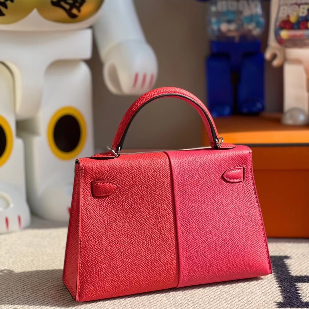Hermes Kelly Mini Ⅱ Epsom I6 Rose Extreme S3 Rose de coeur B3 Blue Zanzibar