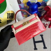 Hermès Kelly Mini II 2代 5L ultraviolet  Shiny Alligator Crocodile GHW-8790
