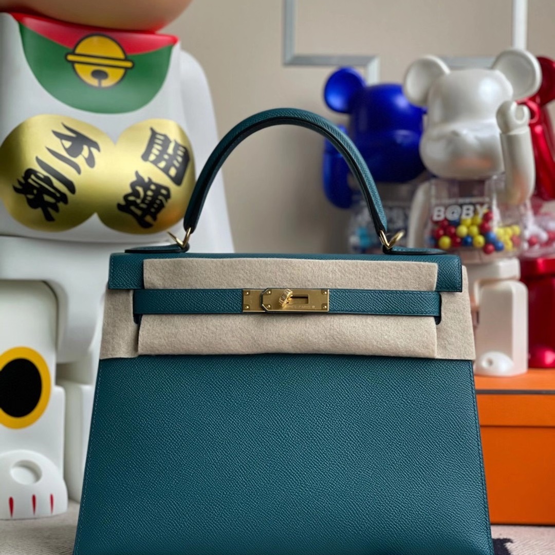 Hermes Kelly 28cm W0 Vert Bosphore Epsom Hermes Kelly 28cm W0 Vert Bosphore Epsom