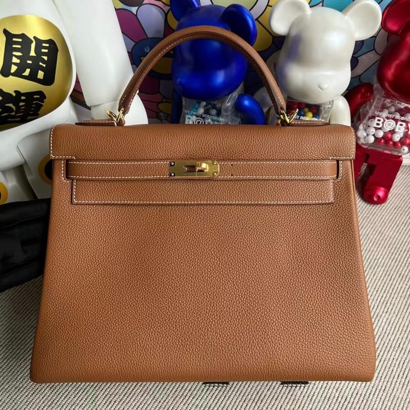 Hermes Kelly 32cm Togo CK37 Gold-5833-5838