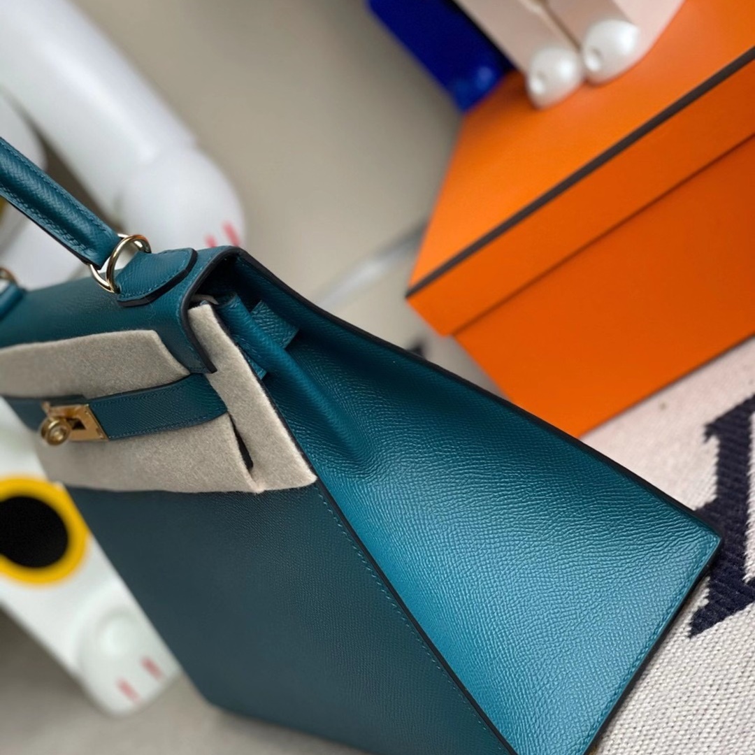 Hermes Kelly 28cm W0 Vert Bosphore Epsom