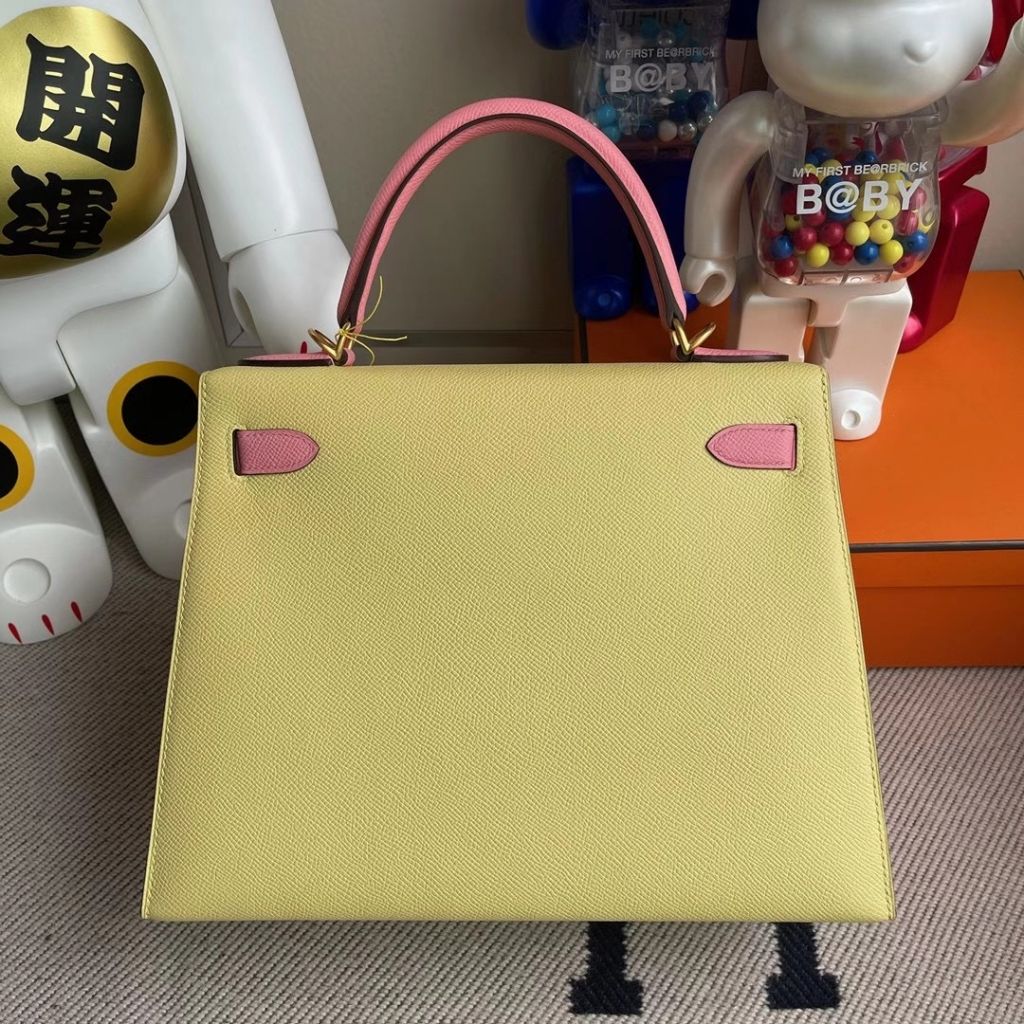 Hermes Kelly 28cm Q5 Rose casaque Epsom-8464