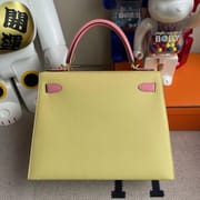 Hermes Kelly 28cm Q5 Rose casaque Epsom-8464