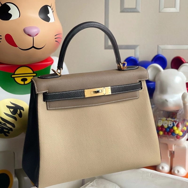 Hermes Kelly 28cm CK18 Etoupe Togo-1737