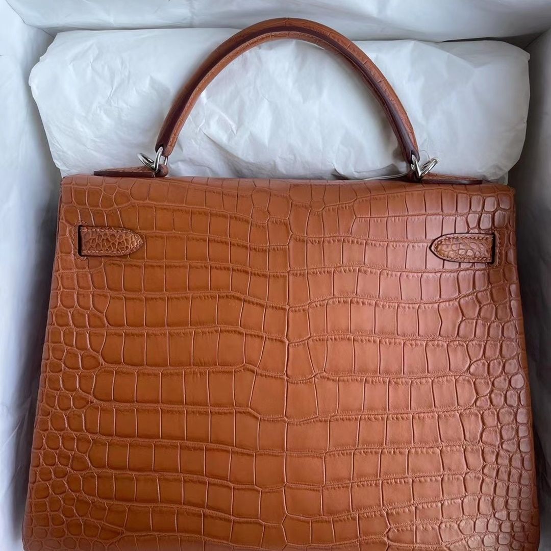 Hermes Kelly 32cm So Black 89 Noir  Matte Nilo Crocodile HCP-0309