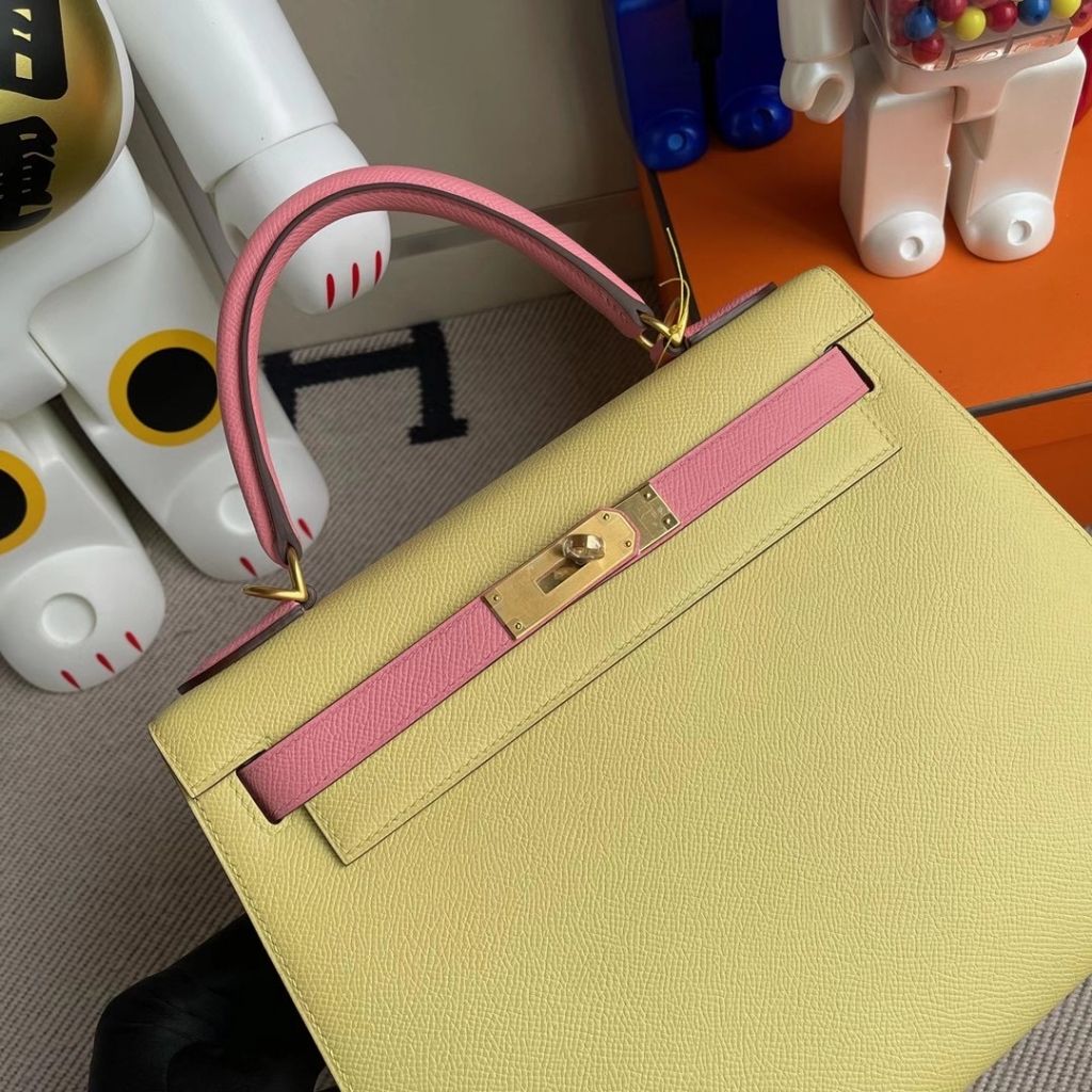 Hermes Kelly 28cm Q5 Rose casaque Epsom-8464
