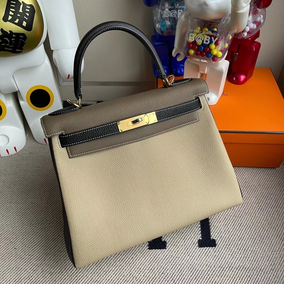 Hermes Kelly 28cm HSS Togo 81 Gris Tourterelle 89 Noir 18 etoupe