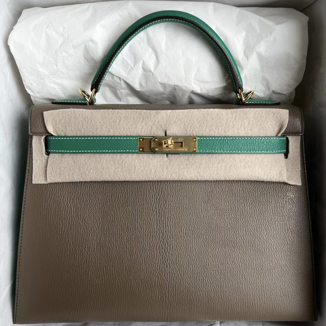 ermes Kelly 32cm HSS Chevre Mysore 18 Etoupe Z6 Malachite ermes Kelly 32cm HSS Chevre Mysore 18 Etoupe Z6 Malachite