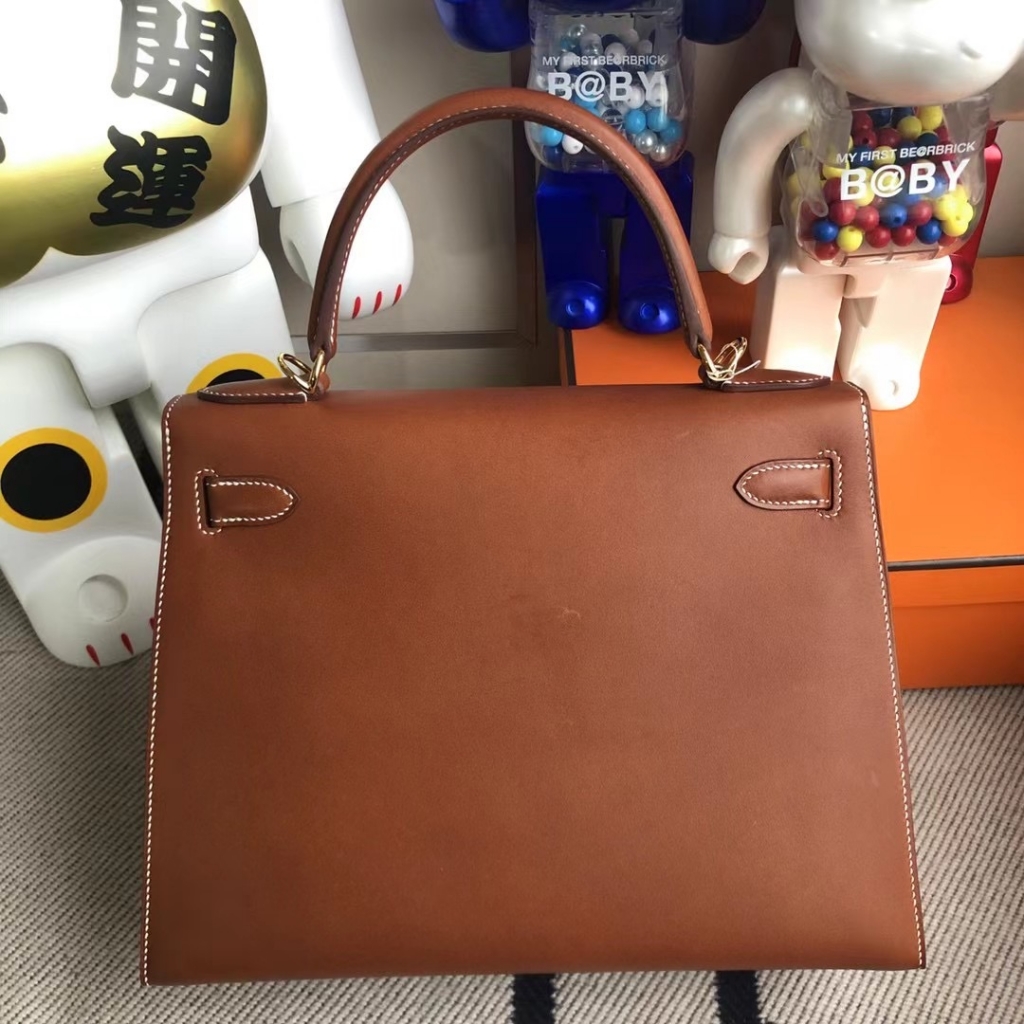 Hermes Kelly 28cm Barenia Natural  CC34 Fauve