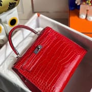 Hermes Kelly 28cm ck95 Braise  Shiny Porosus Crocodile ＾