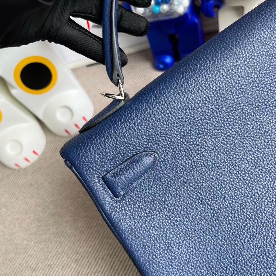 Hermès Kelly 32cm Togo 73 Bleu Saphir PHW All hand sewing