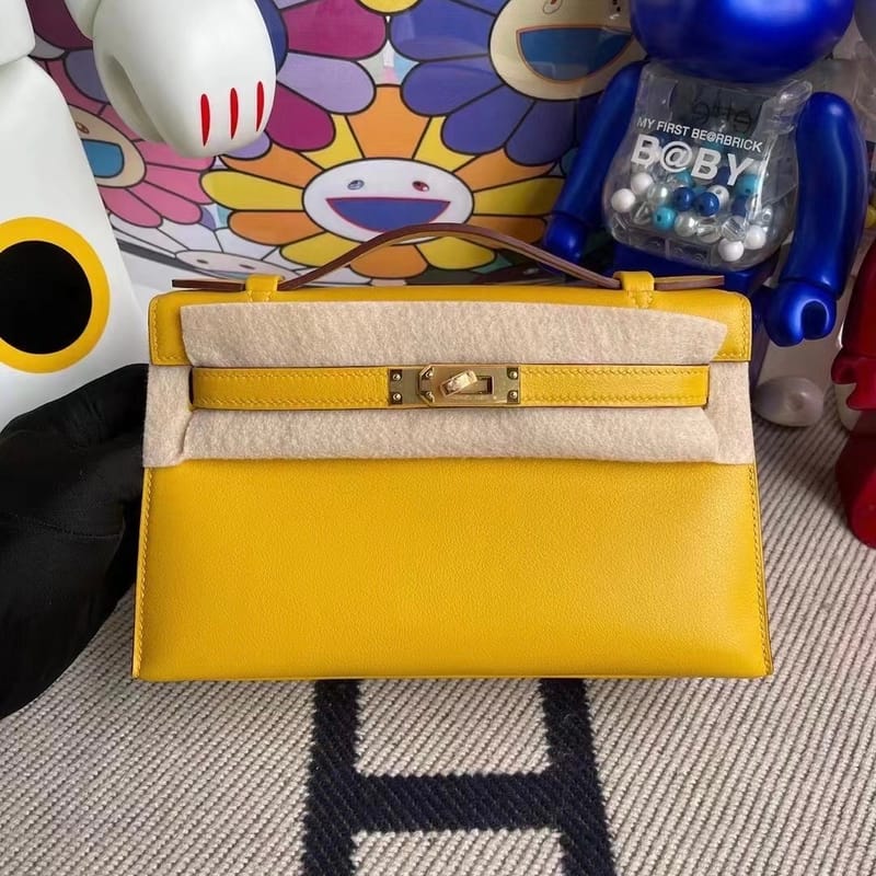 Kelly Pochette 22cm Swift 9d Amber