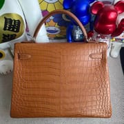 Hermes Kelly 32cm So Black 89 Noir  Matte Nilo Crocodile HCP-0309