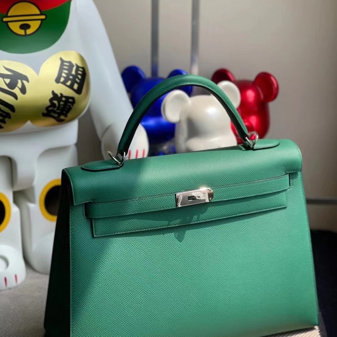 Hermes Kelly 32cm Epsom U4 Vert Verigo