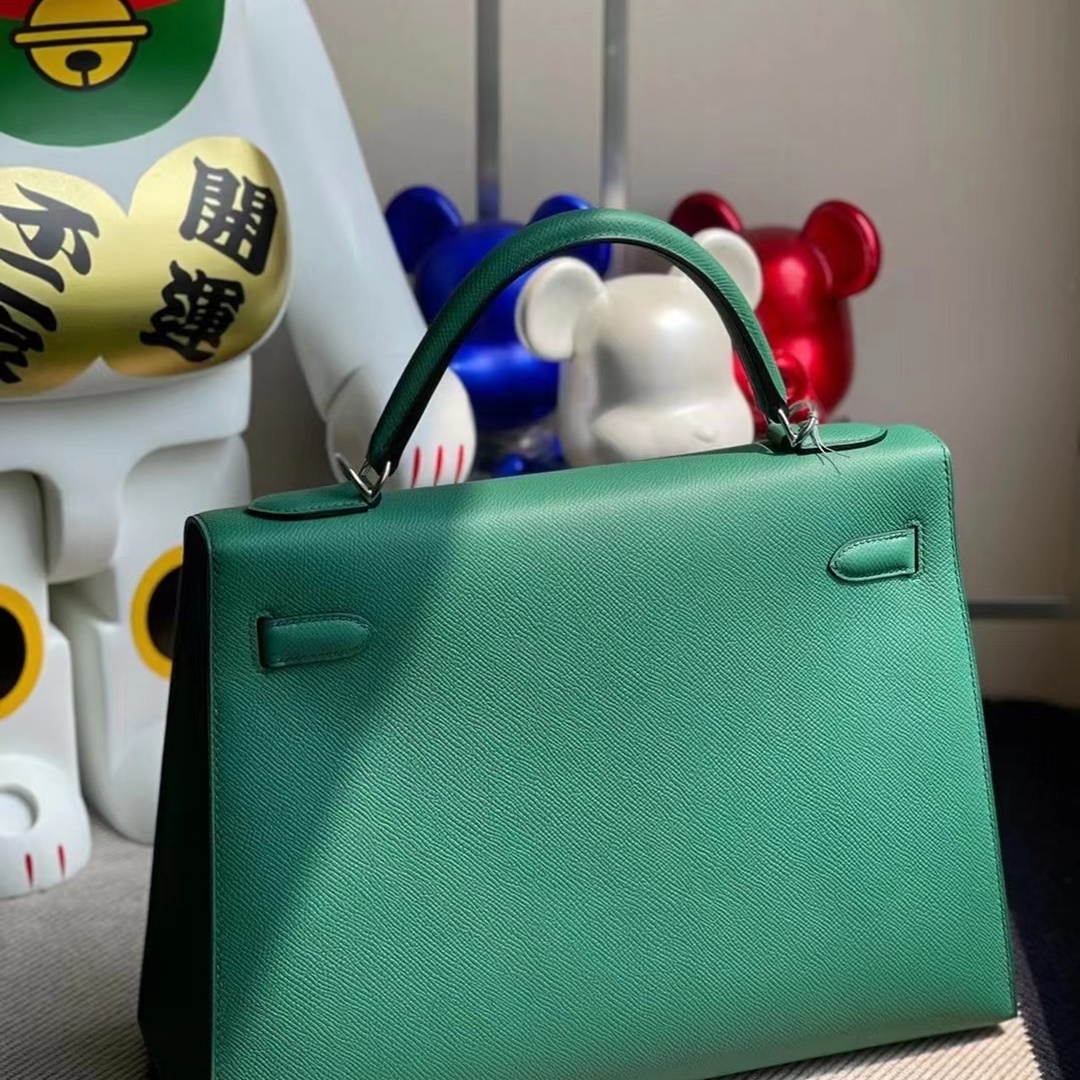 Hermes Kelly 32cm Epsom U4 Vert Verigo