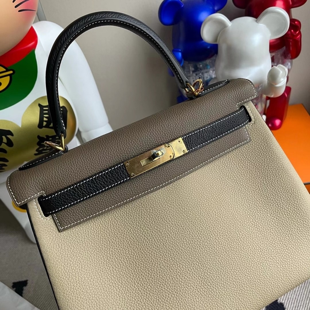 Hermes Kelly 28cm HSS Togo 81 Gris Tourterelle 89 Noir 18 etoupe