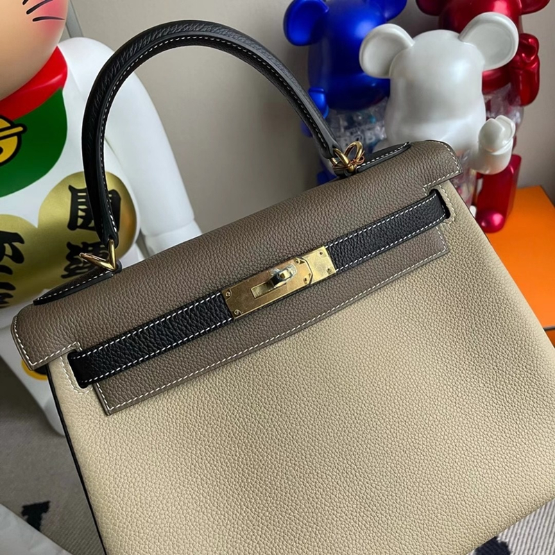 Hermes Kelly 28cm CK18 Etoupe Togo-1737