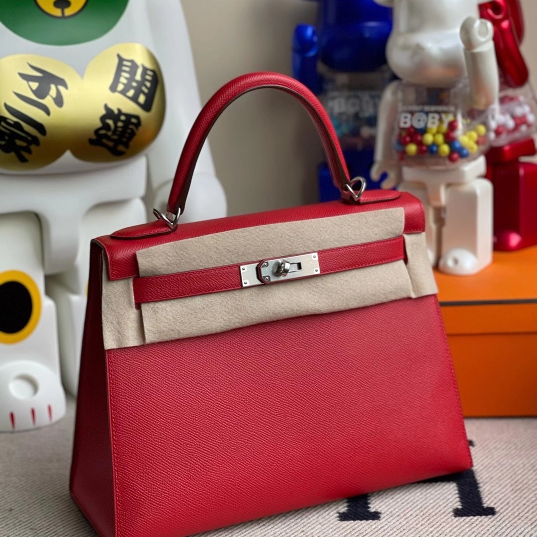 Hermes Kelly 28cm Q5 Rose casaque Epsom