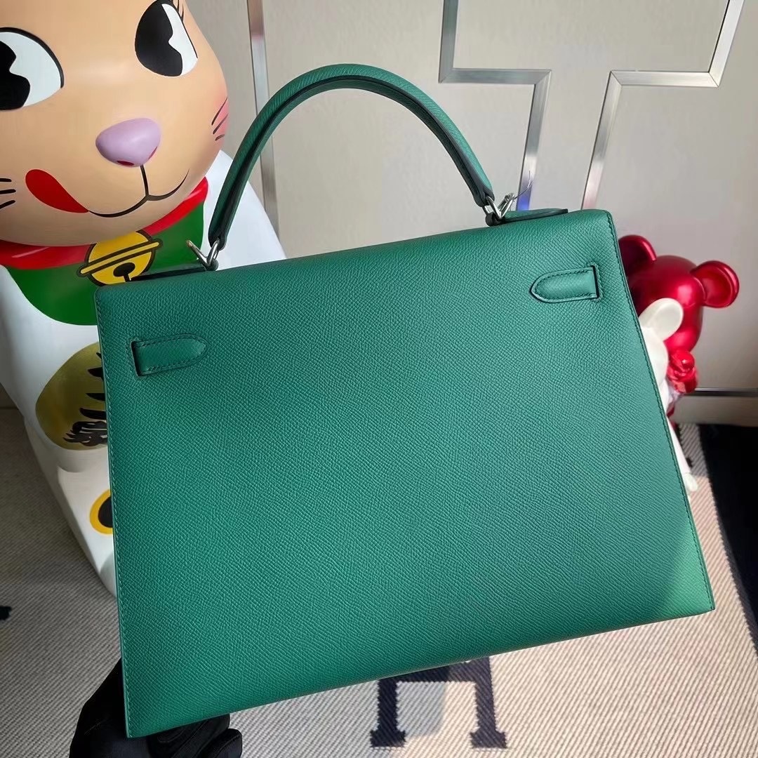 Hermes Kelly 32cm Epsom U4 Vert Verigo