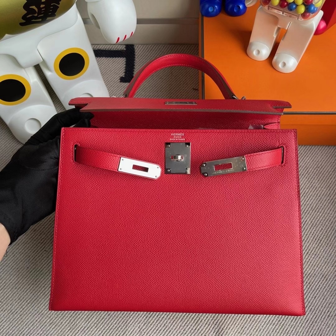 Hermes Kelly 28cm Q5 Rose casaque Epsom