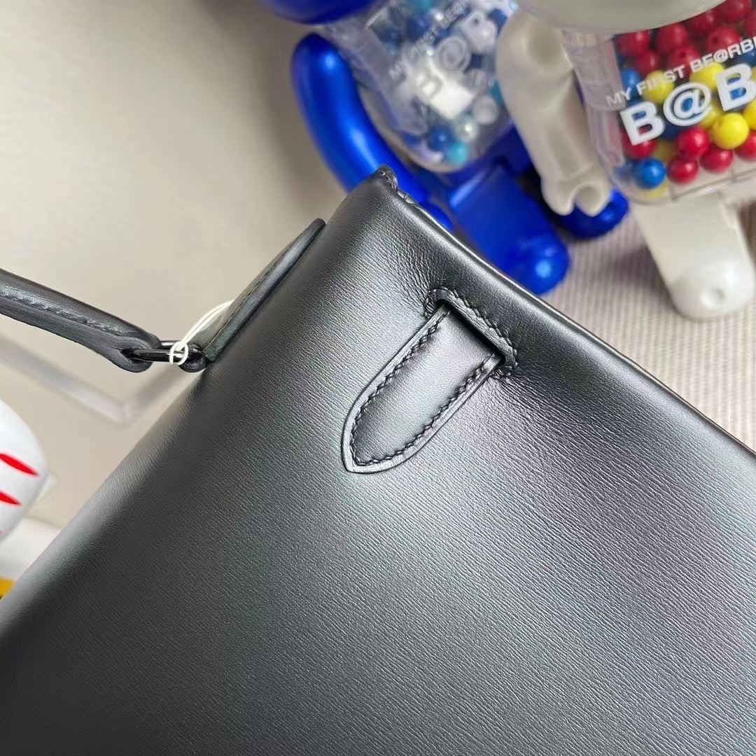 Hermes Kelly 32cm SO Black Box Retourne Black Hardware CK89 Noir Hermes Kelly 32cm SO Black Box Retourne Black Hardware CK89 Noir