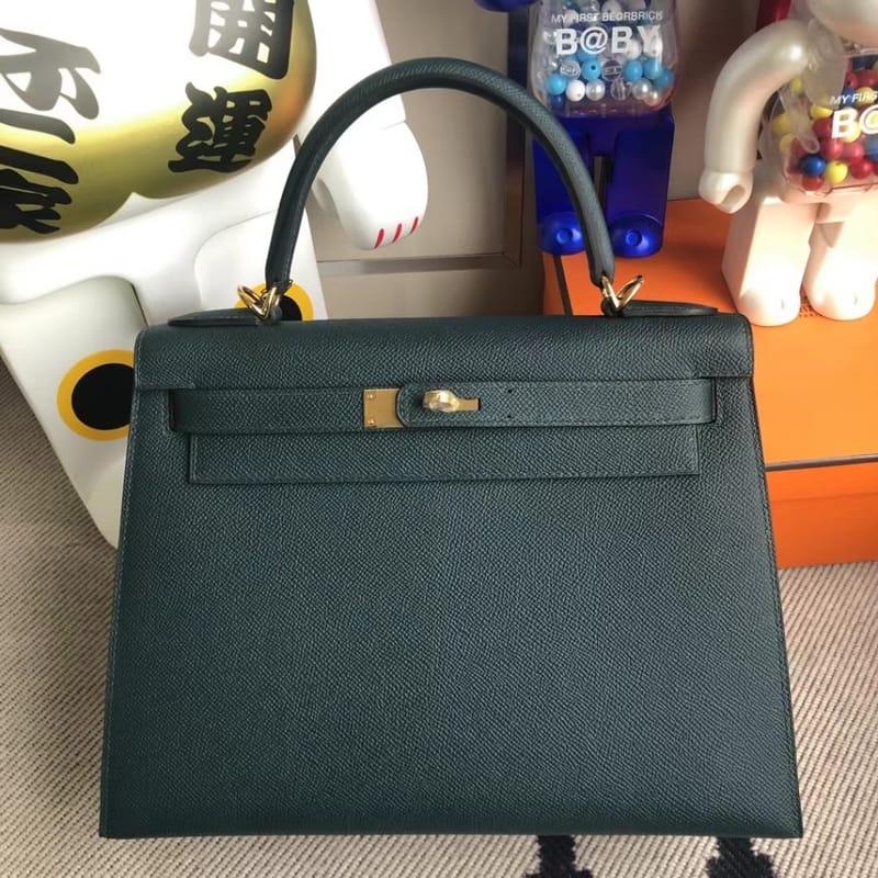Kelly 28cm Epsom 6o Vert Cypres