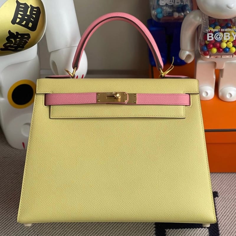 Hermes Kelly 28cm Q5 Rose casaque Epsom-8464