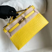 Hermes MiniKelly Pochette Shiny nilo crocodile CK88 Graphite-1814