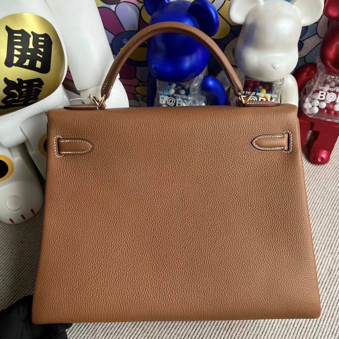 Hermès Kelly 32cm Togo 37 gold  GHW  All hand sewing