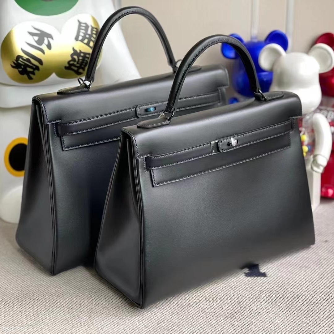Hermes Kelly 32cm SO Black Box Retourne Black Hardware CK89 Noir Hermes Kelly 32cm SO Black Box Retourne Black Hardware CK89 Noir