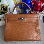 Hermes Kelly 32cm So Black 89 Noir  Matte Nilo Crocodile HCP-0309