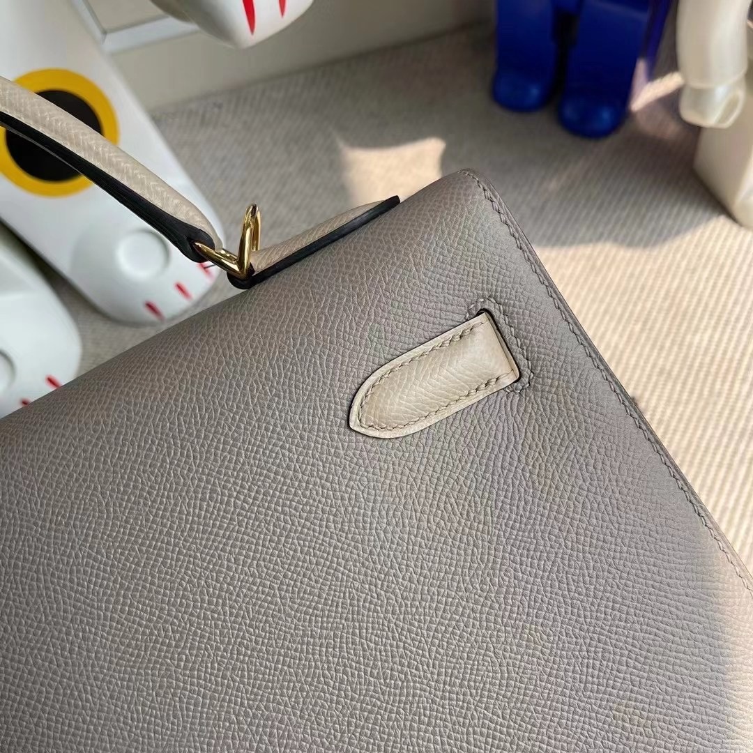Hermes Kelly 32cm Epsom M8  Griss Asphalte/S2 Trench