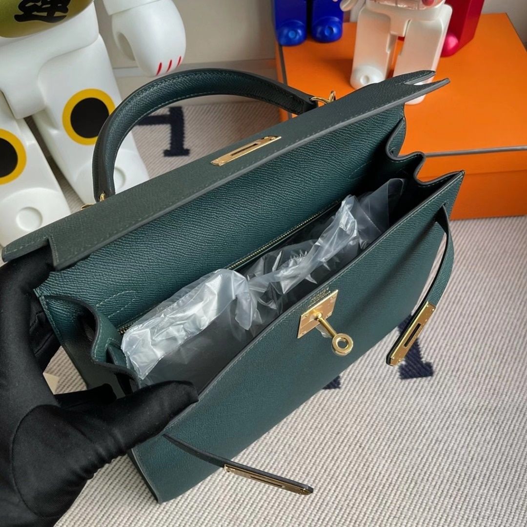 CK18 Etoupe Togo Hermes Kelly 28cm-7482