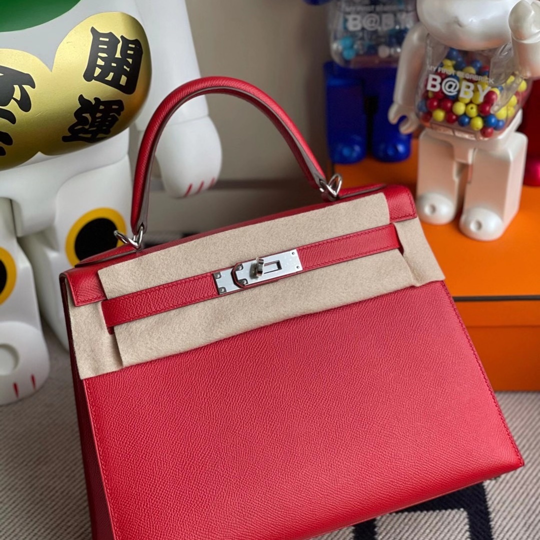 Hermes Kelly 28cm Q5 Rose casaque Epsom