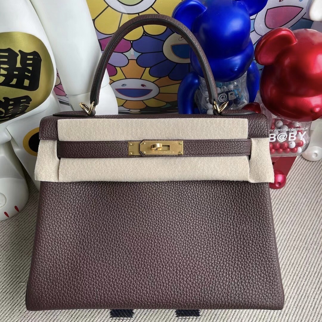 Hermes Kelly 28cm CK18 Etoupe Togo-0176