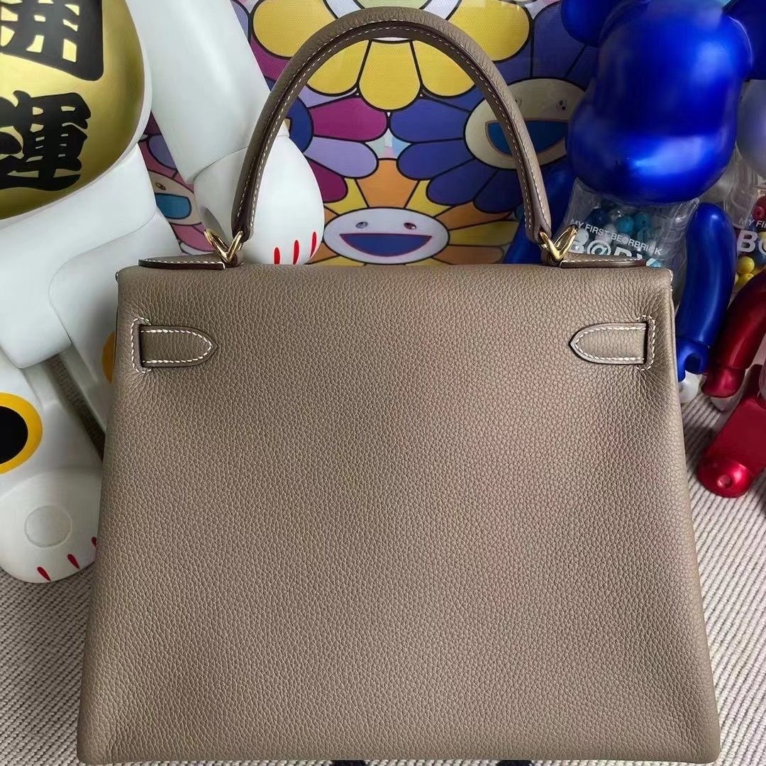 Hermes Kelly 28cm CK18 Etoupe Togo-5192