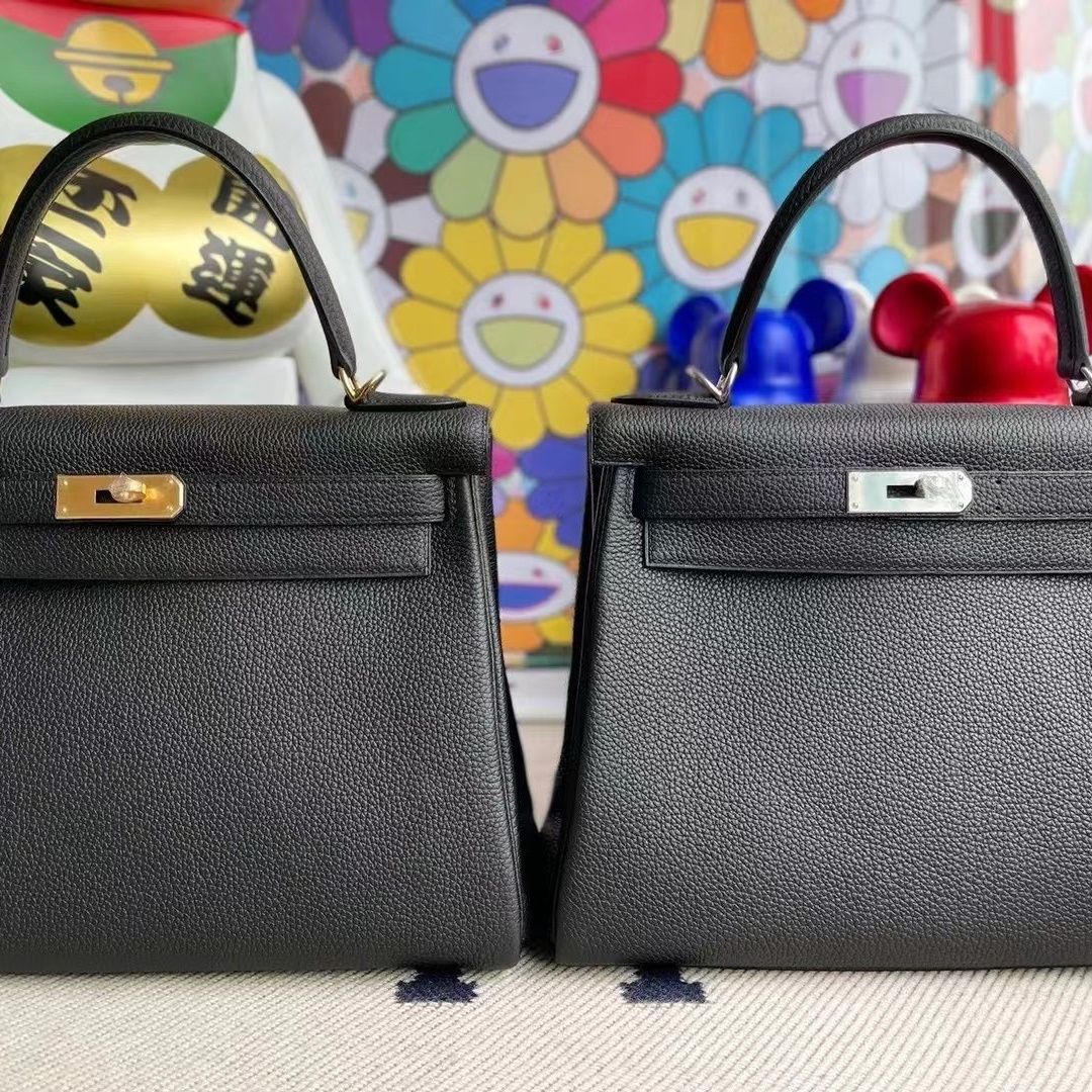 Hermes Kelly 28cm Togo 2Z Blue Nuit All handmade-7839