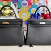 Hermes Kelly 28cm Togo 2Z Blue Nuit All handmade-7839
