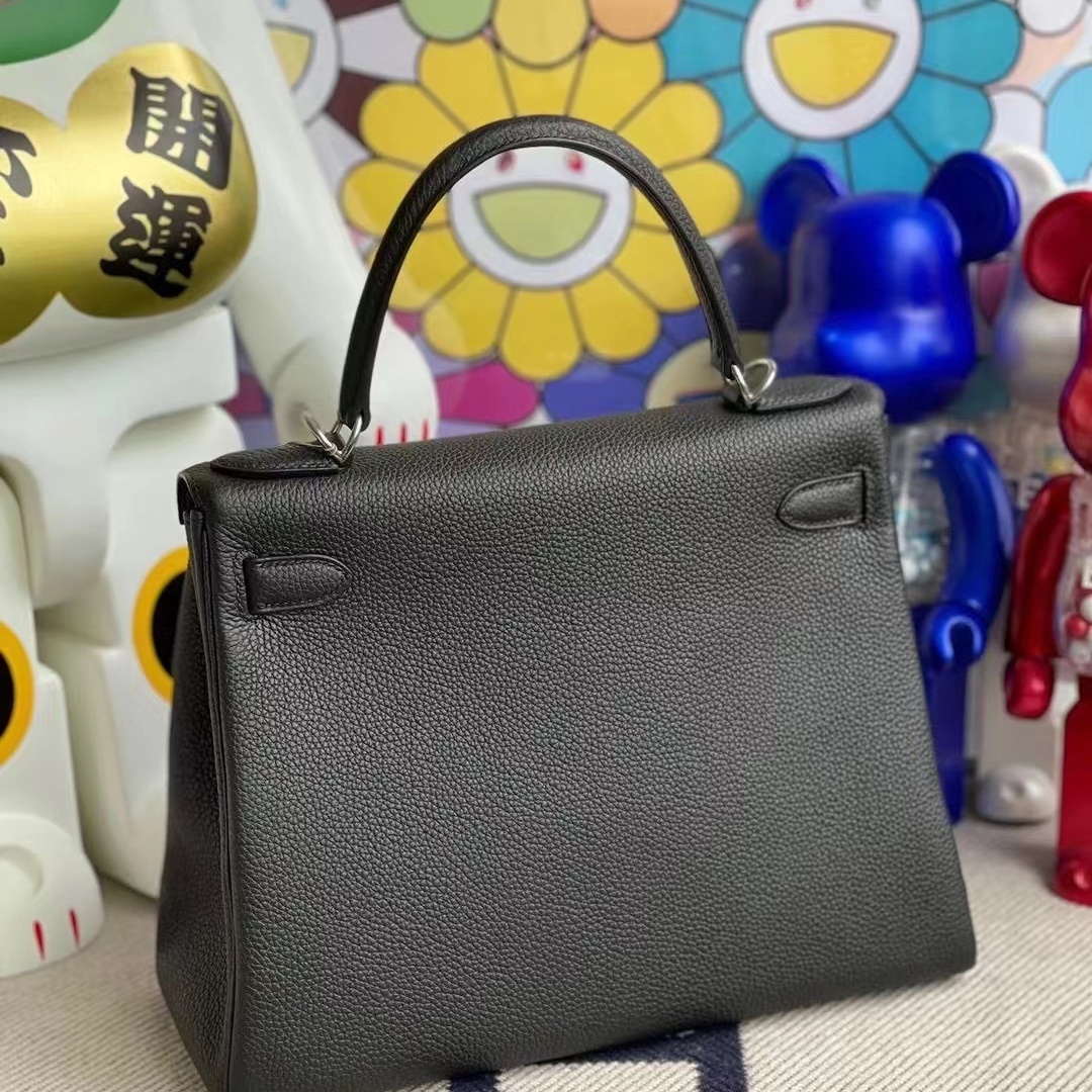 Hermes kelly 28cm CK89 Noir Togo GHW Full Handmade Hermes kelly 28cm CK89 Noir Togo GHW Full Handmade