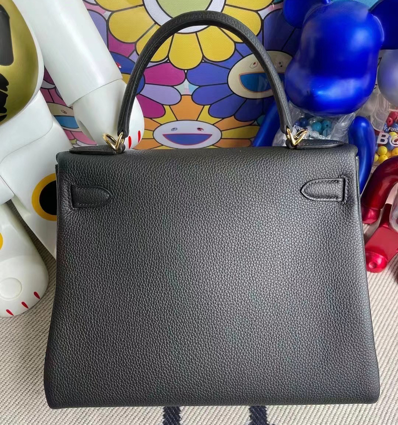 Hermes Kelly 28cm Togo 2Z Blue Nuit All handmade-7839