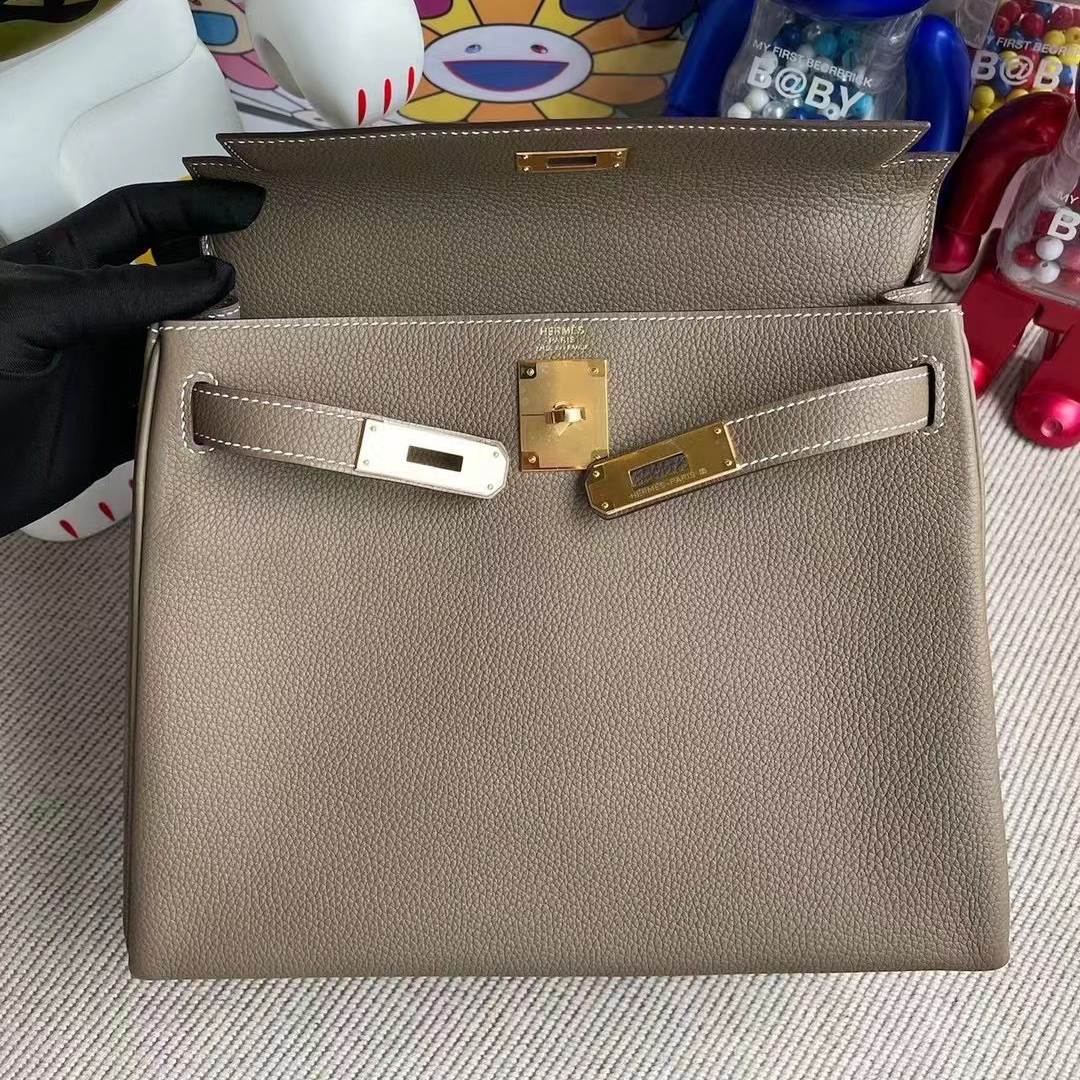 Hermes Kelly 28cm CK18 Etoupe Togo Hermes Kelly 28cm CK18 Etoupe Togo