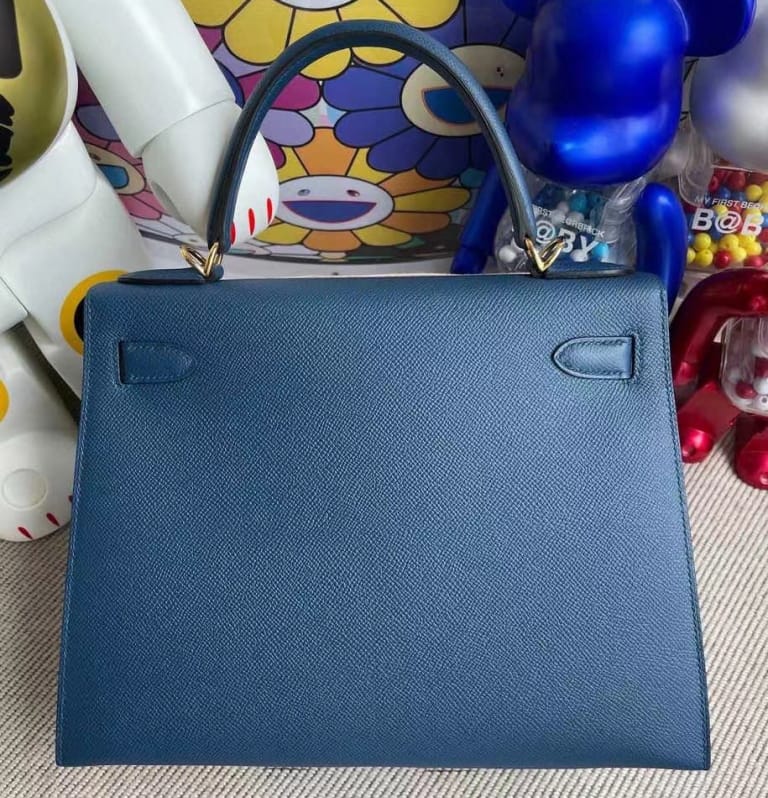 Hermes Kelly 28cm Hss Epsom 9V Jaune Dor 37 gold-9418