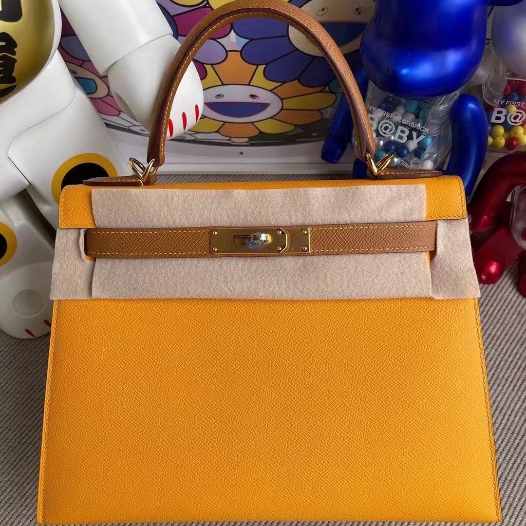 Hermes Kelly 28cm HSS Epsom CK18 Etoupe  S2 Trench GHW-9229